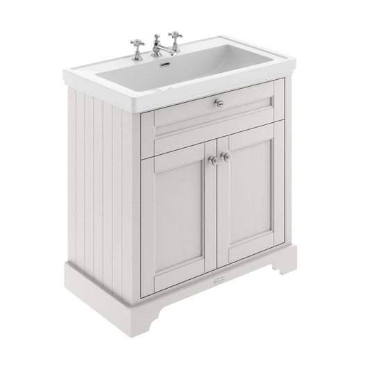  Old London 800mm 2-Door Vanity & Classic Basin 3TH - Timeless Sand