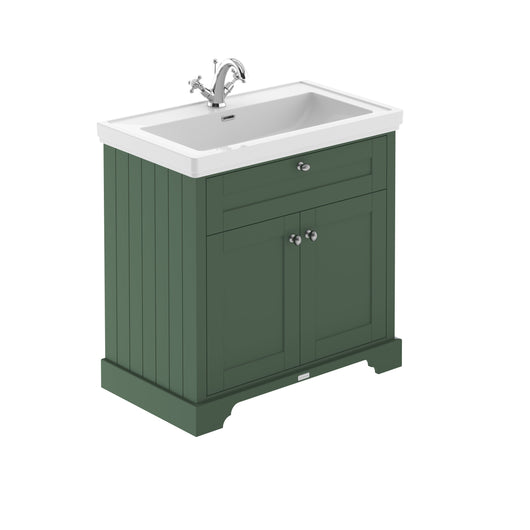  Old London 800mm 2-Door Vanity & Classic Basin 1TH - Hunter Green