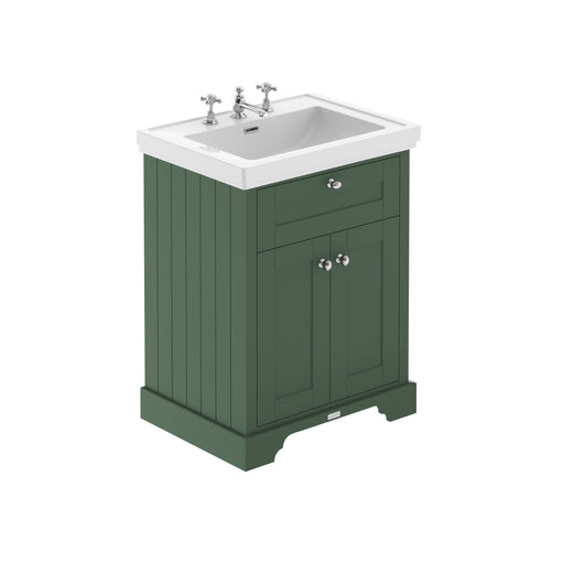  Old London 600mm 2-Door Vanity & Classic Basin 3TH - Hunter Green