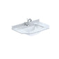 750 Single Bowl Angled Marble Top - 1 Tap Hole Basin  - White - LOM264 - welovecouk