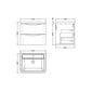 Nuie Lunar 600mm Wall Hung 2-Drawer Unit & Ceramic Basin - Satin Grey - welovecouk