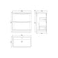 Nuie Lunar 800mm Floor Standing 2-Drawer Unit & Polymarble Basin - Satin White - welovecouk