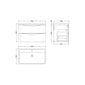 Nuie Lunar 800mm Wall Hung 2-Drawer Unit & Polymarble Basin - Satin Grey - welovecouk