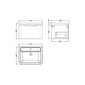 Nuie Lunar 600mm Wall Hung 1 Drawer Unit & Ceramic Basin - Satin Green - welovecouk