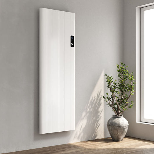  Reina Maia Vertical Designer Electric Radiator - 1600 x 544mm - White - welovecouk
