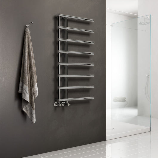  Reina Matera Designer Heated Towel Rail - 998 x 500mm - Brushed Gun Metal - welovecouk