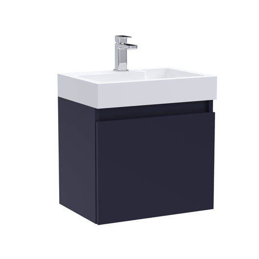  Nuie Merit 500mm Single Door Wall Hung Vanity and Basin - Midnight Blue