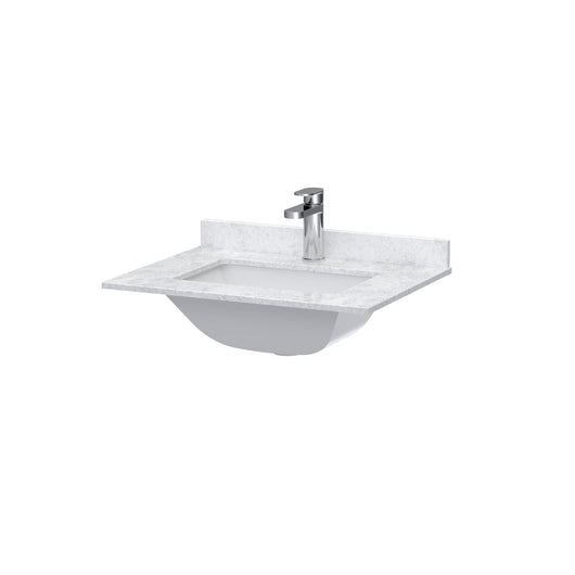  BC Designs White Marble Top Ceramic Single Basin 600mm - 1 Tap Hole