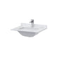 BC Designs White Marble Top Ceramic Single Basin 600mm - 1 Tap Hole