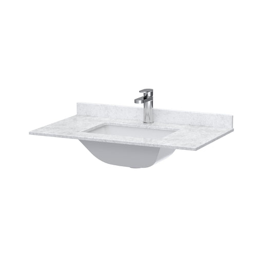  BC Designs White Marble Top Ceramic Single Basin 800mm - 1 Tap Hole