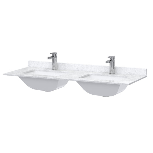  BC Designs White Marble Top Ceramic Double Basin 1200mm - 1 Tap Hole