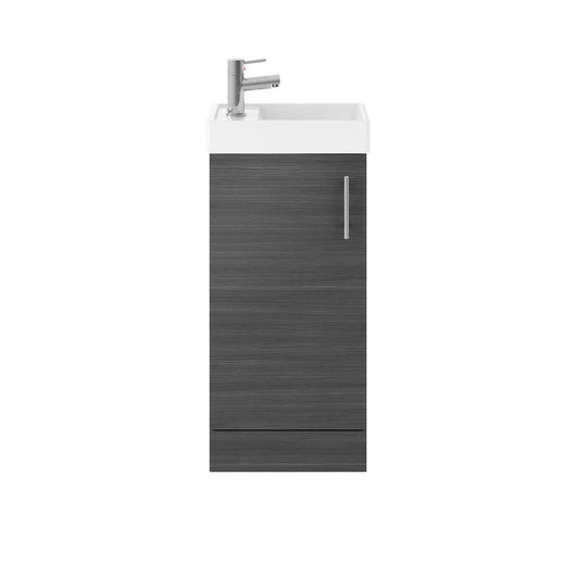  Arosa Minimalist 400mm Floor standing Vanity & Basin Unit - Anthracite Woodgrain