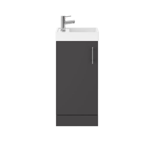  Arosa Minimalist 400mm Floorstanding Vanity & Basin Unit - Gloss Grey