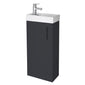 Nuie Minimalist 400mm Floorstanding Basin Vanity Unit - Soft Black