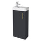 Nuie Minimalist 400mm Floorstanding Basin Vanity Unit - Soft Black