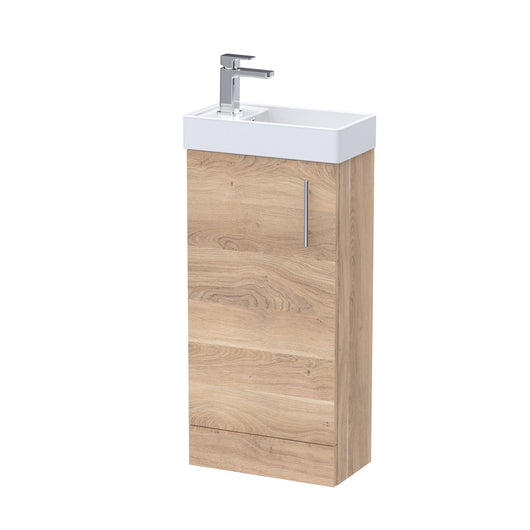  Arosa Minimalist 400mm Floor standing Vanity & Basin Unit - Bleached Oak