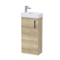 Arosa Minimalist 400mm Floor standing Vanity & Basin Unit - Bleached Oak