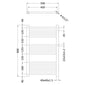 Nuie Square Ladder Rails 800 x 500mm- Chrome