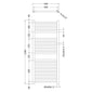 Nuie Square Ladder Rails 1200 x 500mm - Chrome