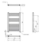 Electric Only Heated Towel Rail 720mm H x 400mm W - Chrome