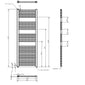 Electric Only Heated Towel Rail 1375mm H x 480mm W - Chrome