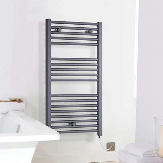  Electric Only Heated Towel Rail 720mm H x 400mm W - Anthracite