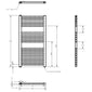 Electric Only Heated Towel Rail 920mm H x 480mm W - White