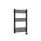 Nuie Round Straight Electric Towel Radiator 800x500 - Matt Black