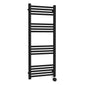 Nuie Round Straight Electric Towel Radiator 1200x500 - Matt Black