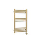 Nuie Round Straight Electric Towel Radiator 800x500 Electric - Brushed Brass