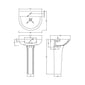Misirlou 550mm 1 Tap Hole Basin & Full Pedestal