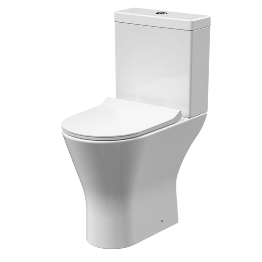  Nuie Freya Comfort Height Rimless Pan, Cistern & Seat - White