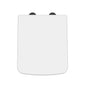 Nuie Square Soft Close Toilet Seat - White & Black Seat Cover Caps - welovecouk