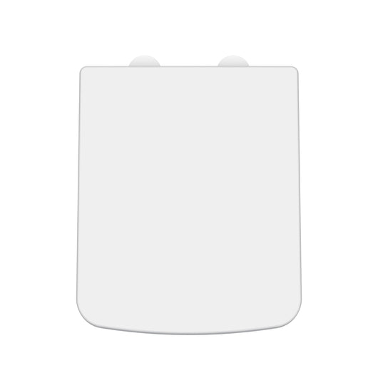  Nuie Square Soft Close Toilet Seat - White & White Seat Cover Caps - welovecouk