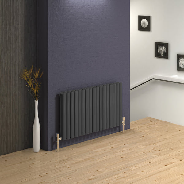 Reina Neva Horizontal Single Radiator 550 x 1180 - Anthracite | welovecouk