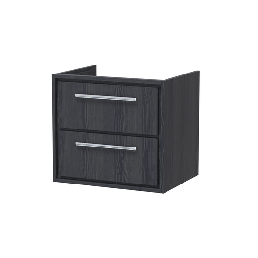  Hudson Reed Lille 600mm Wall Hung 2 Drawer Vanity Unit - Graphite Grey Woodgrain