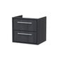 Hudson Reed Lille 600mm Wall Hung 2 Drawer Vanity Unit - Graphite Grey Woodgrain