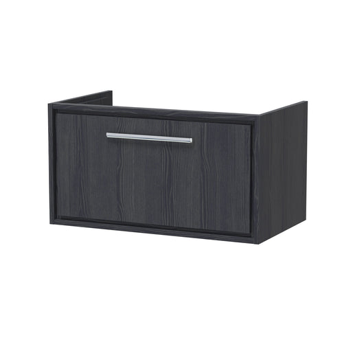  Hudson Reed Lille 800mm Wall Hung 1 Drawer Vanity Unit - Graphite Grey Woodgrain