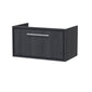 Hudson Reed Lille 800mm Wall Hung 1 Drawer Vanity Unit - Graphite Grey Woodgrain