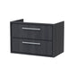 Hudson Reed Lille 800mm Wall Hung 2 Drawer Vanity Unit - Graphite Grey Woodgrain