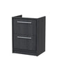 Hudson Reed Lille 600mm Floor Standing 2 Drawer Vanity Unit - Graphite Grey Woodgrain