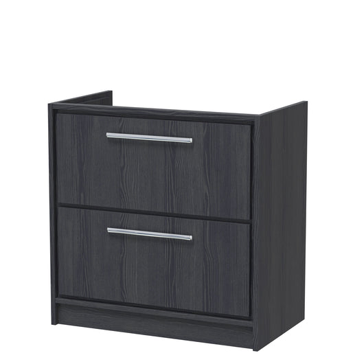  Hudson Reed Lille 800mm Floor Standing 2 Drawer Vanity Unit - Graphite Grey Woodgrain