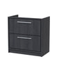 Hudson Reed Lille 800mm Floor Standing 2 Drawer Vanity Unit - Graphite Grey Woodgrain