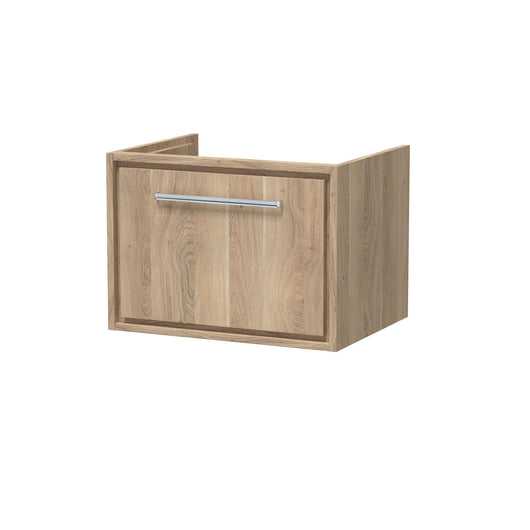  Hudson Reed Lille 600mm Wall Hung 1 Drawer Vanity Unit - Bleach Oak