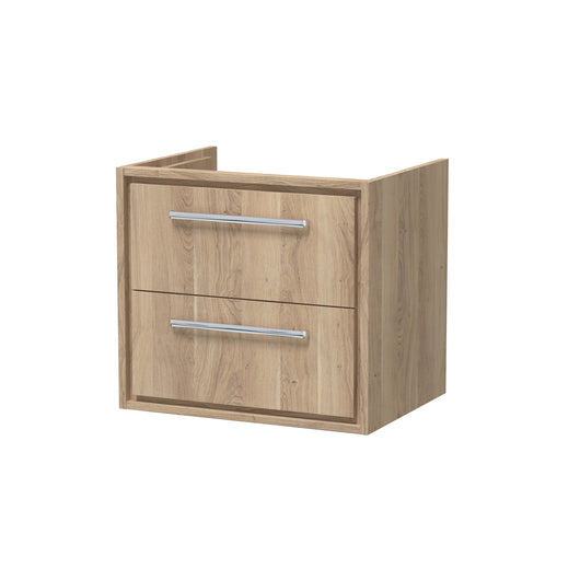  Hudson Reed Lille 600mm Wall Hung 2 Drawer Vanity Unit - Bleached Oak