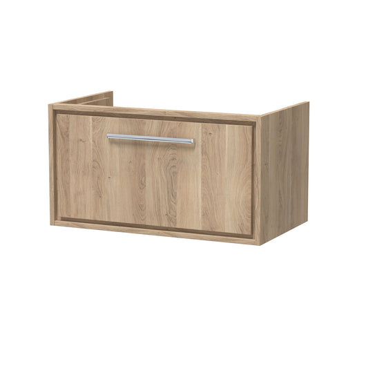  Hudson Reed Lille 800mm Wall Hung 1 Drawer Vanity Unit - Bleached Oak