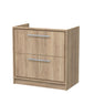 Hudson Reed Lille 800mm Floor Standing 2 Drawer Vanity Unit - Bleached Oak