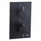 Aquadart Equate Concealed Twin Valve with Squared Slide Rail Kit - Black - welovecouk