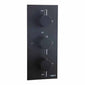 Niagara Concealed Triple Valve with Round Fixed Shower Head and Round Handset - Black - welovecouk