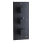 Observa Concealed Triple Valve with Square Shower Rose and Round Handset - Black - welovecouk